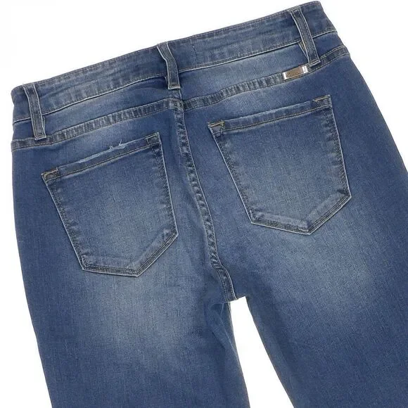 KanCan Jeans Juniors 9/28 Skinny Distressed Released Hem Blue Stretch 28 x 27 - Picture 4 of 10